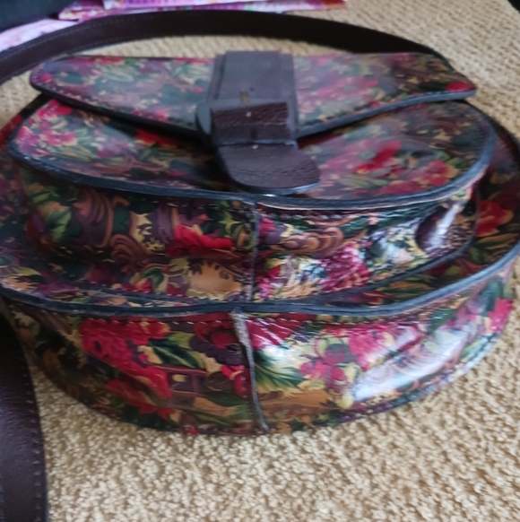 Patricia Nash Leather Crossbody Golden Rustic Forest - Picture 4 of 8